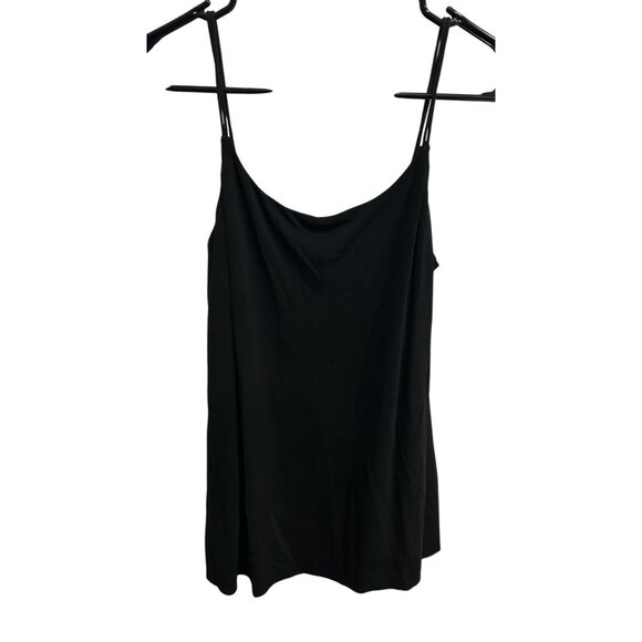 Eileen Fisher Sz XS Black Silk Sleeveless Spaghetti Strap Camisole Top Minimal - Picture 1 of 10